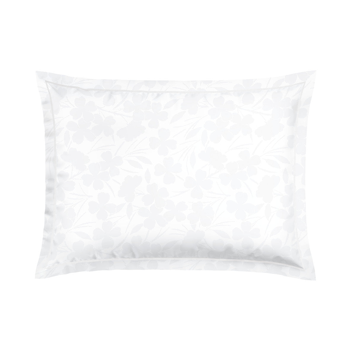 Pillowcase(s) cotton satin - Jacquard woven - Petites Fleurs white 50 x 70 cm