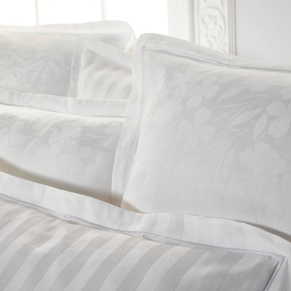 Bolster pillowcase - Jacquard woven - Petites Fleurs white