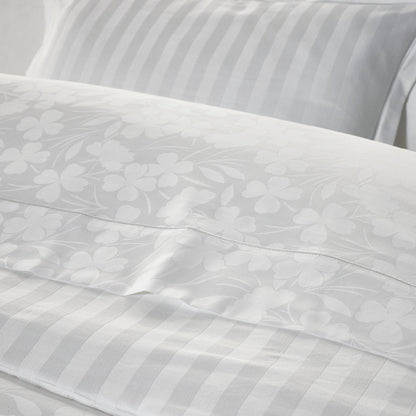 Bolster pillowcase - Jacquard woven - Petites Fleurs white