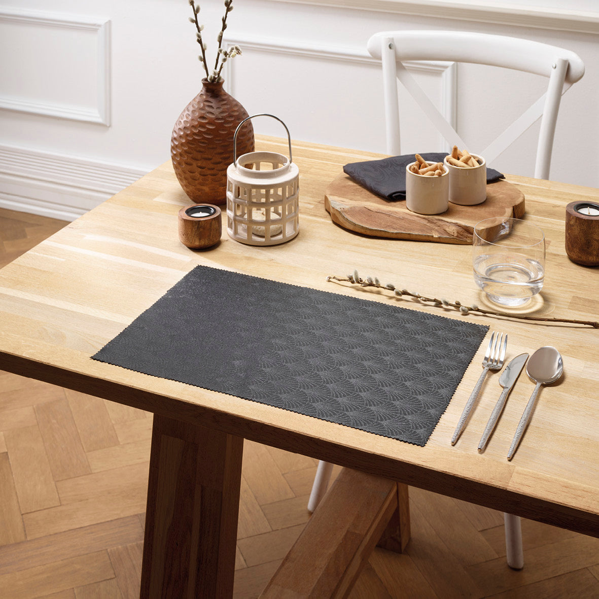 Set of 2 placemats - Lila Black