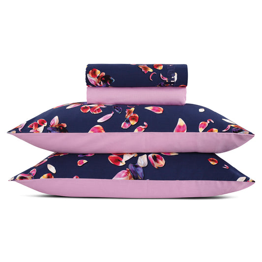 Sheet set : fitted sheet, flat sheet, pillowcase(s) in satin cotton - Aurore Pink
