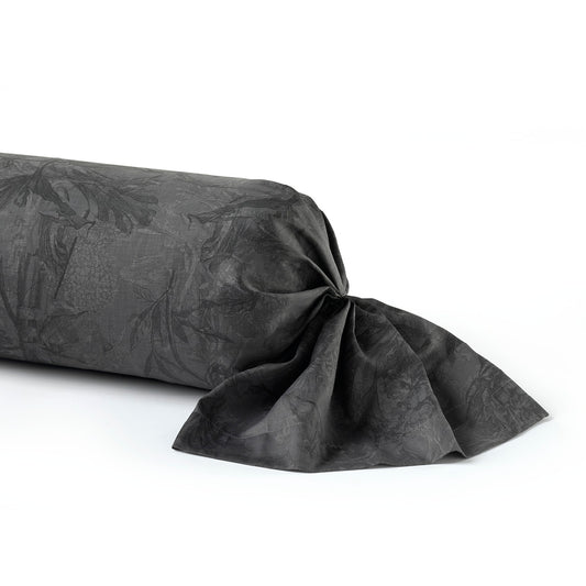 Bolster pillowcase - Flore Black/grey
