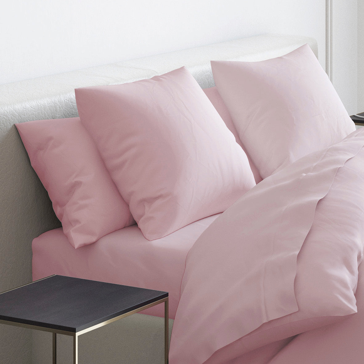 Pillowcase(s) cotton satin - Aurore Light pink