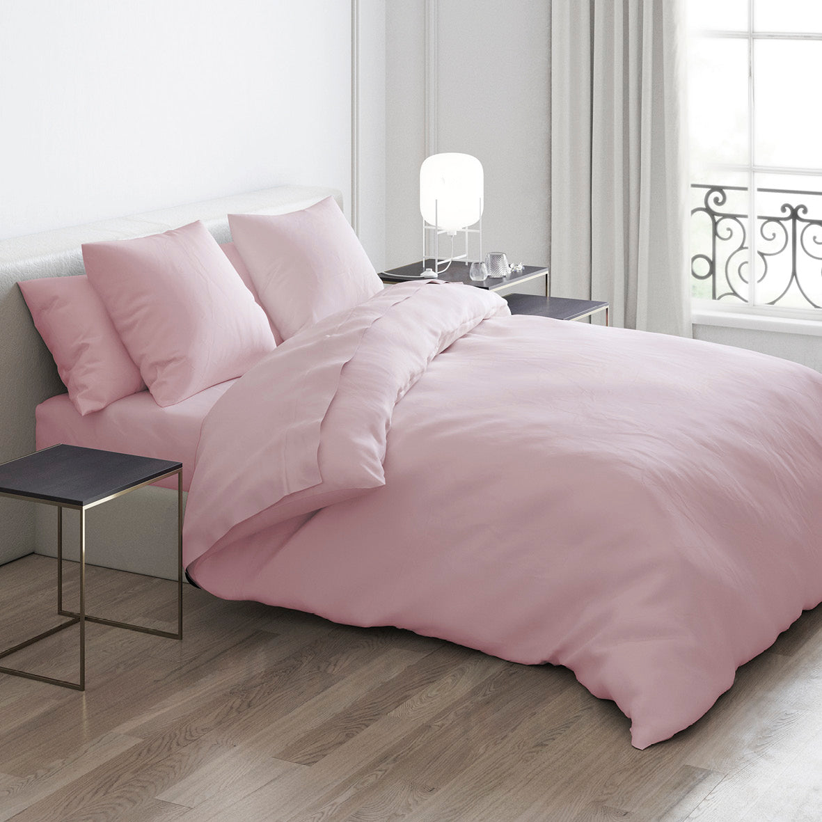 Pillowcase(s) cotton satin - Aurore Light pink
