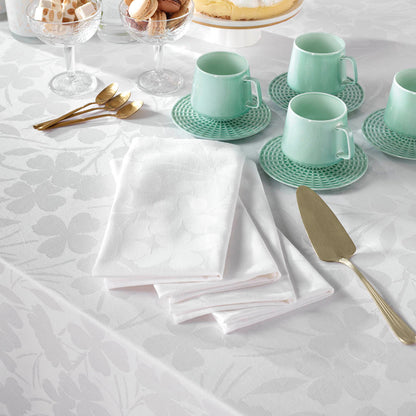 Set of 4 napkins Jacquard woven - Petites Fleurs White