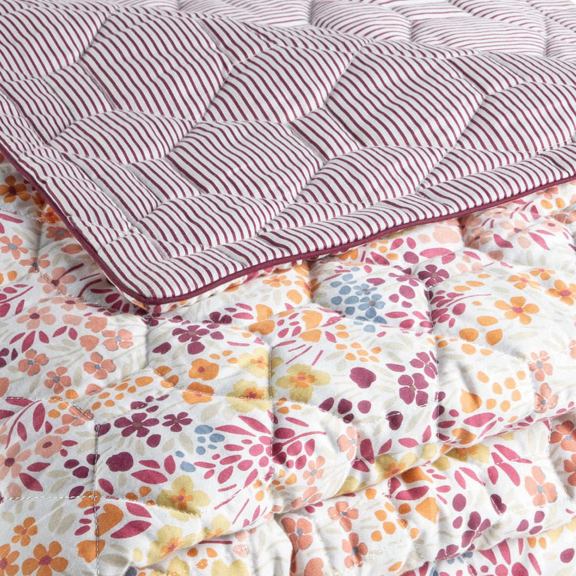 Bedspread - Fleurs des Champs Burgundy