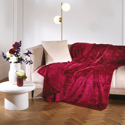 Maxi plaid Signature Burgundy - 220 x 250 cm