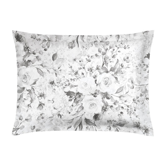 Pillowcase(s) cotton satin - Pétale de rose Black / White