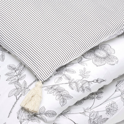 Quilt with tassels Envolée de papillons White - 140 x 200 cm