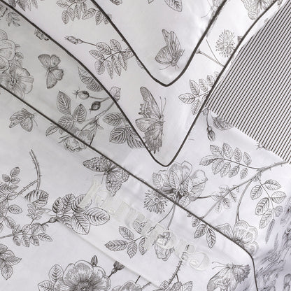 Sheet set cotton satin - Envolée de papillons White