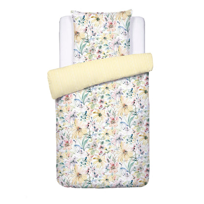 Duvet cover + pillowcase(s) cotton satin - Douceur florale Yellow