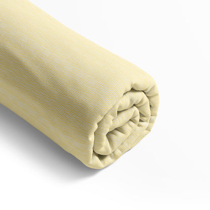 Drap-housse satin de coton - Rayures peintes Jaune