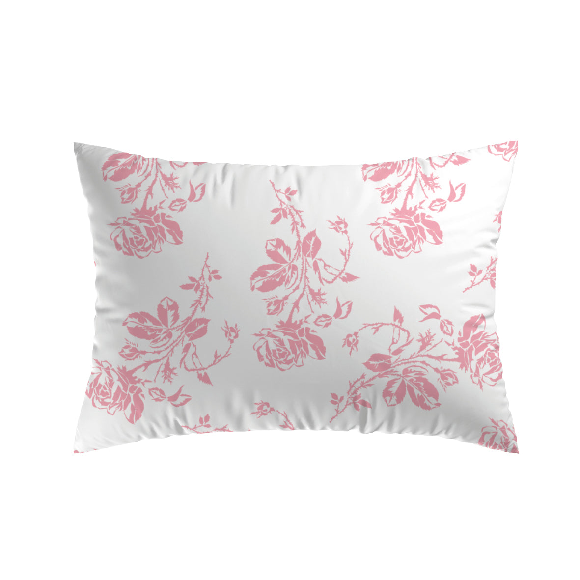 Pillowcase(s) linen / cotton - Roses Pink