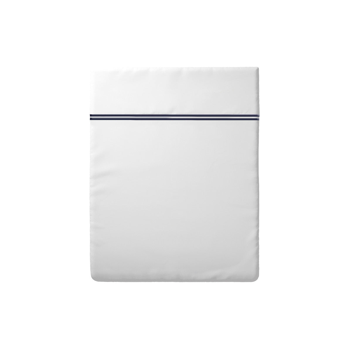 Flat sheet cotton satin - La Rochelle Dark blue / White