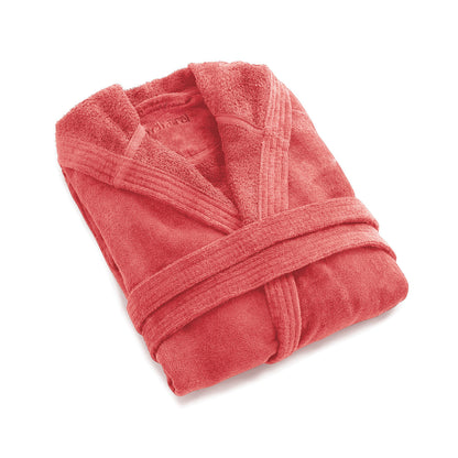Peignoir avec capuche en coton ulta absorbant - Rose hibiscus