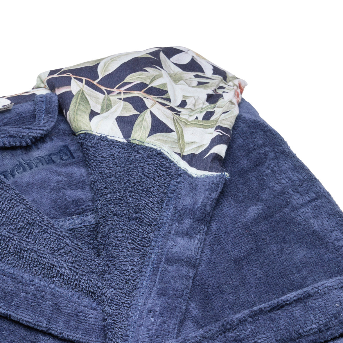 Hooded bathrobe - Bouquet de nuit Navy blue
