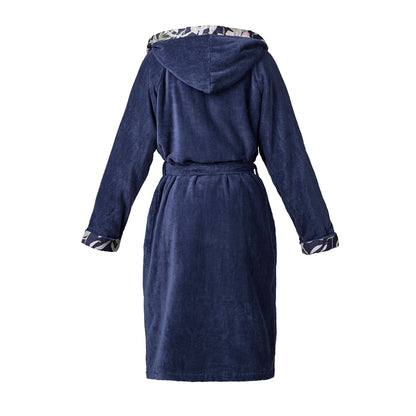 Hooded bathrobe - Bouquet de nuit Navy blue