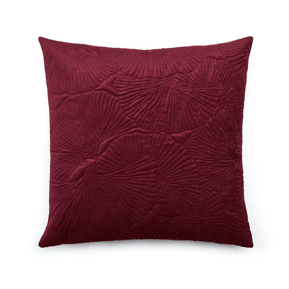Housse de coussin - fleur ciselé  Bordeaux