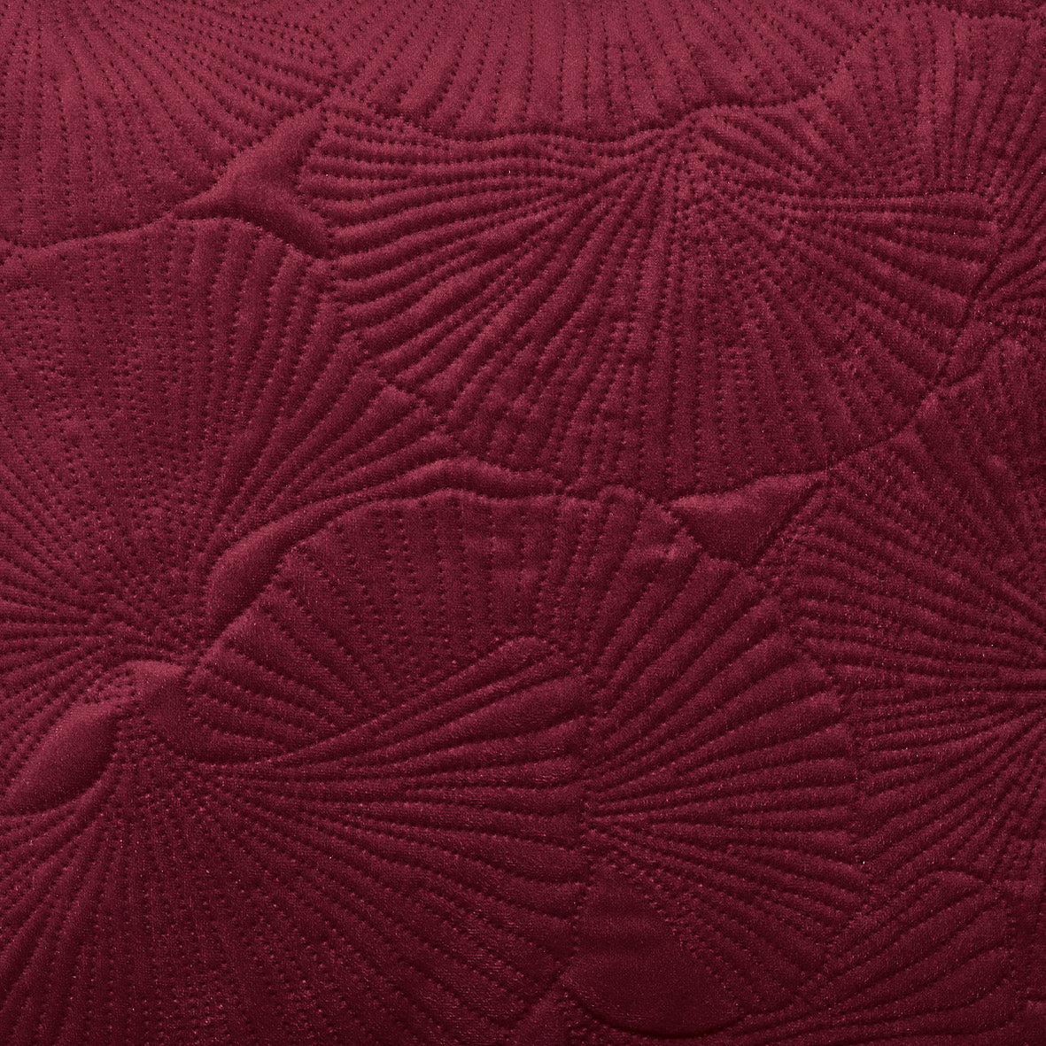 Housse de coussin - fleur ciselé  Bordeaux