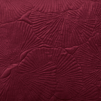 Housse de coussin - fleur ciselé  Bordeaux