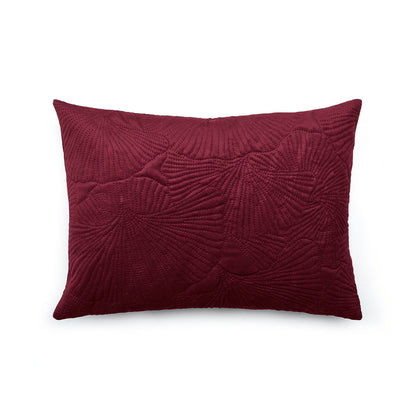 Housse de coussin - fleur ciselé  Bordeaux