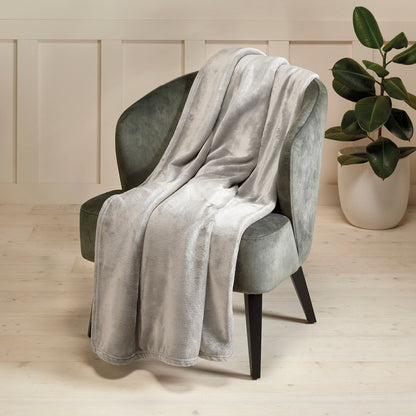 Fleece plaid light grey - 180 x 220 cm