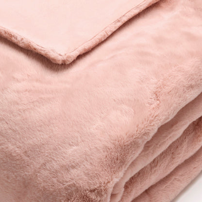 Plaid imitation fourrure   Rose clair - 130 x 180 cm