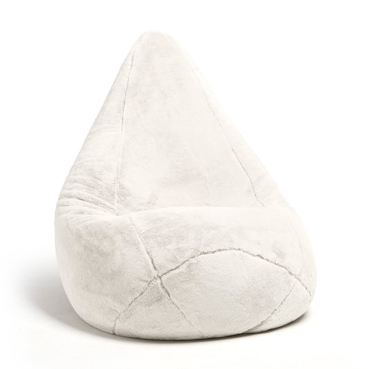 Housse de pouf imitation fourrure  Blanc - 130 x 80 cm