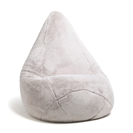 Housse de pouf imitation fourrure  Gris - 130 x 80 cm