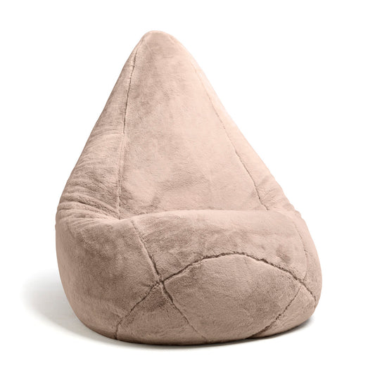 Housse de pouf imitation fourrure  Beige - 130 x 80 cm