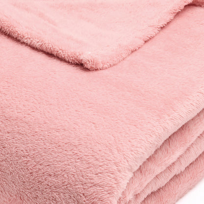 Plaid en polaire  Rose clair - 180 x 220 cm