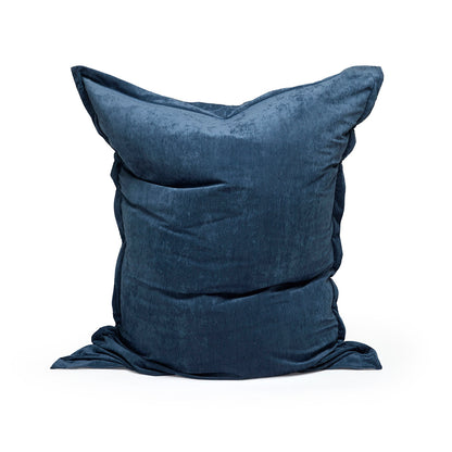 Housse de pouf velours côtelé - Bleu