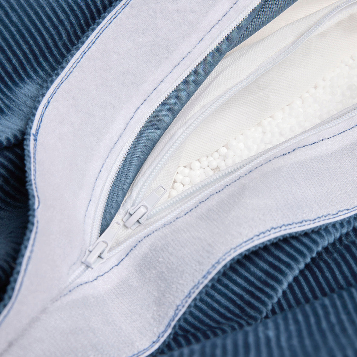 Housse de pouf velours côtelé - Bleu