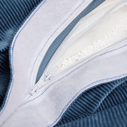 Housse de pouf velours côtelé - Bleu