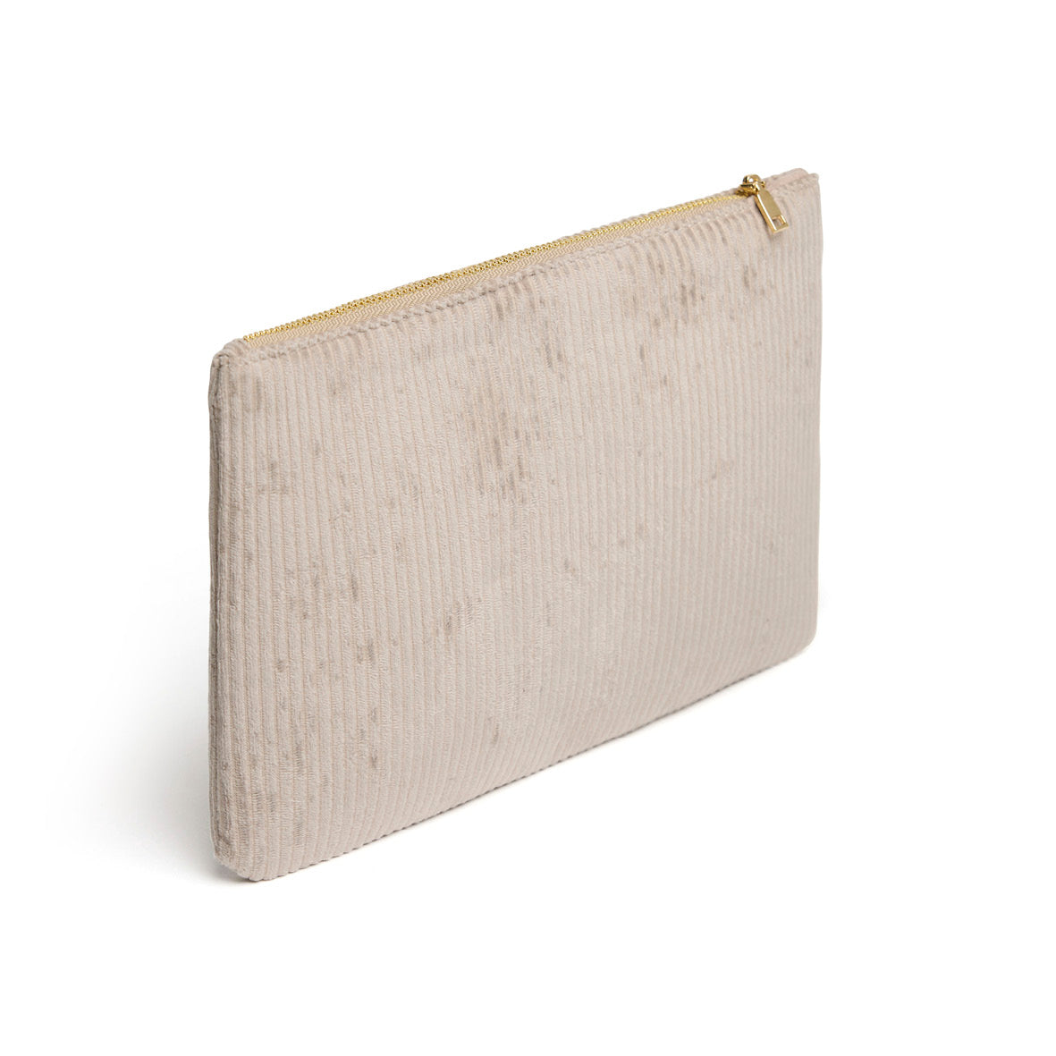 Pouch flat corduroy  Taupe - 24 x 16,5  cm