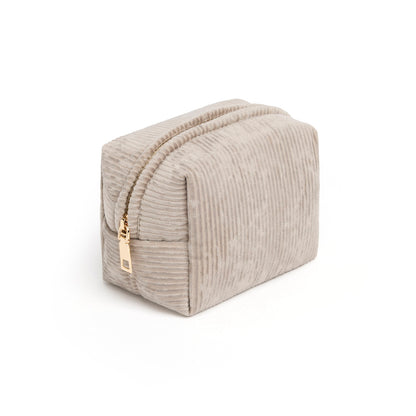 Pouch corduroy  Taupe - 15 x 10 x 10  cm