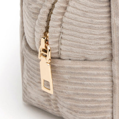 Pouch corduroy  Taupe - 15 x 10 x 10  cm