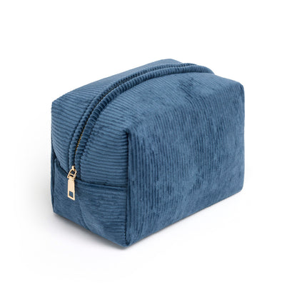 Pochette velours côtelé  Bleu - 21 x 13 x 13  cm