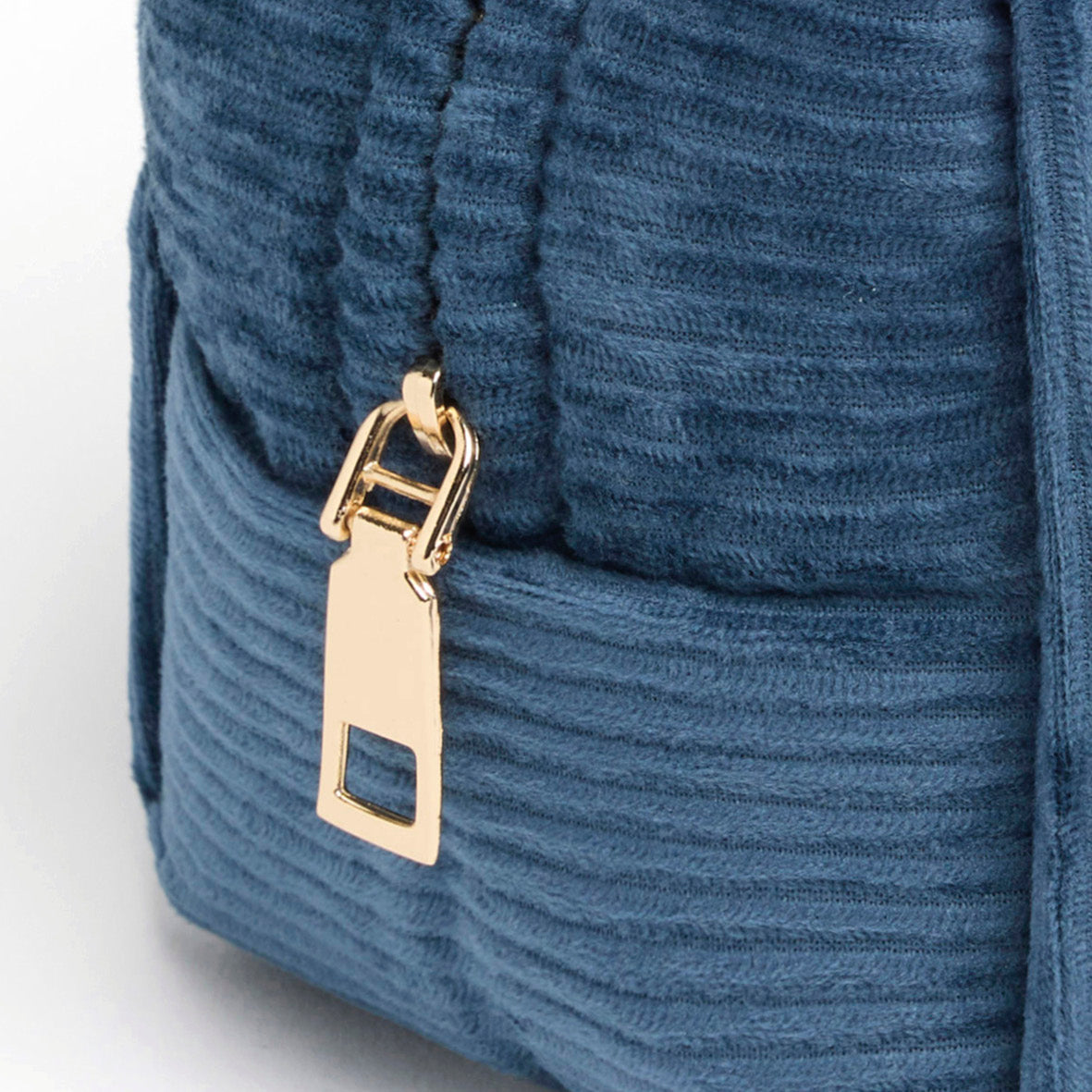 Pochette velours côtelé  Bleu - 21 x 13 x 13  cm