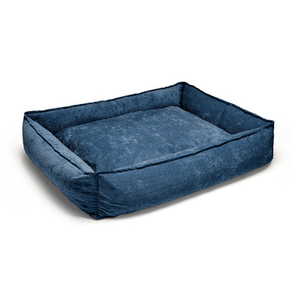 Panier pour chien velours côtelé - Bleu