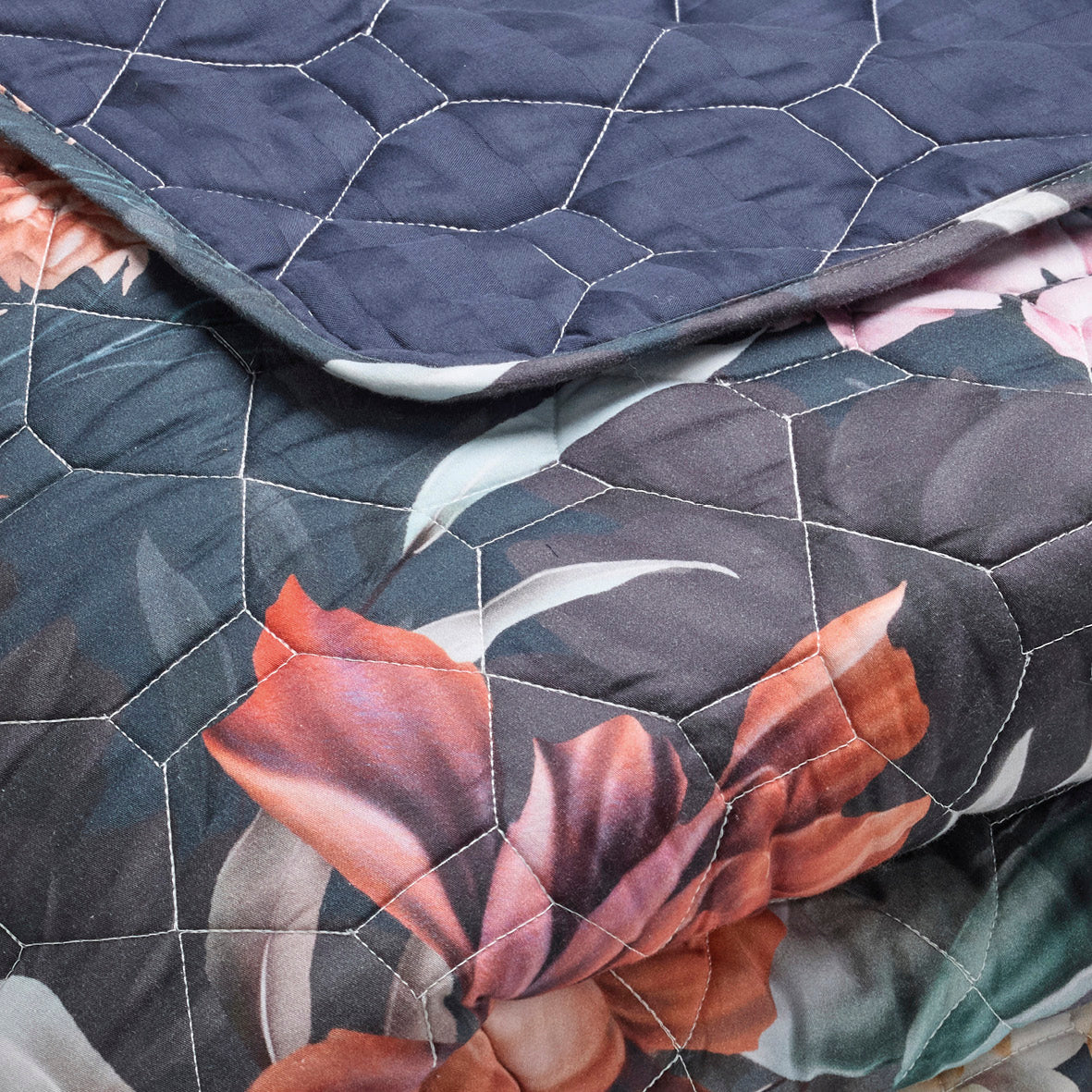 Bedspread XL Douceur caramel Dark blue - 220 x 250 cm