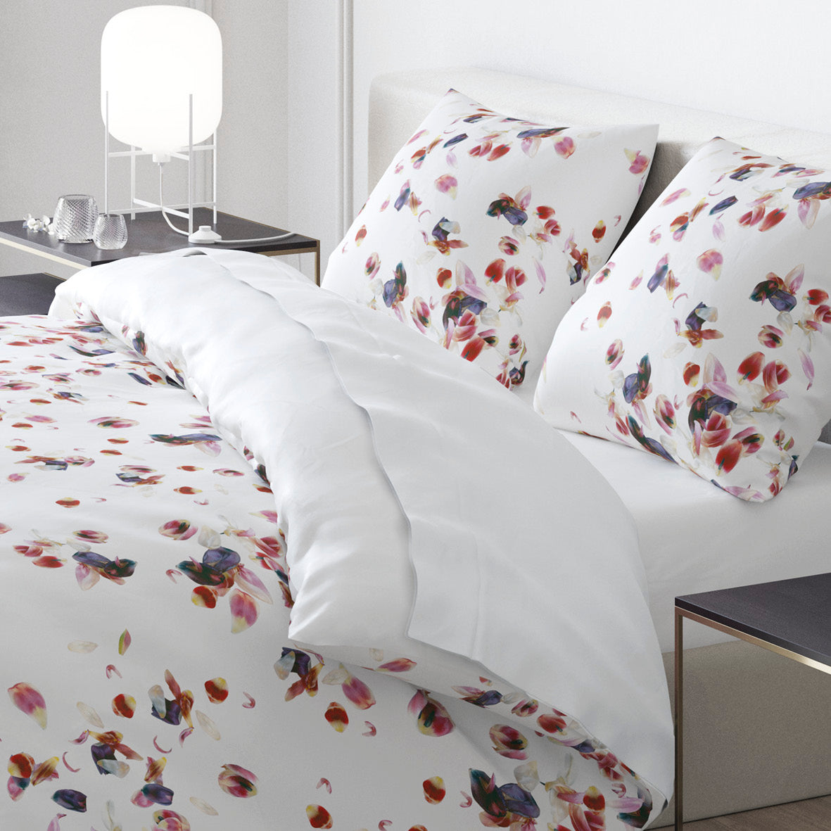 Flat sheet cotton satin - Aurore White