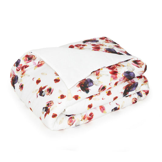 Quilt with tassels - Aurore White