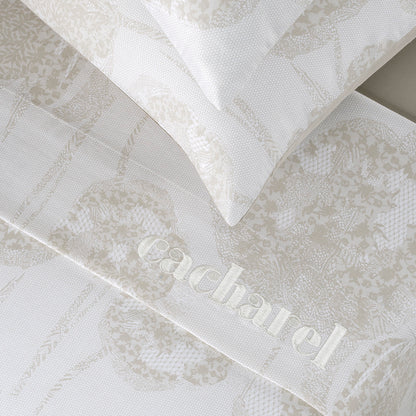 Flat sheet cotton satin - Lace Taupe