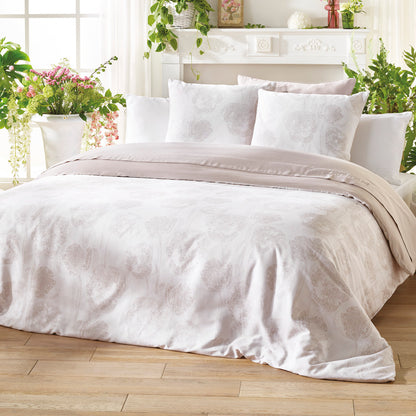 Flat sheet cotton satin - Lace Taupe