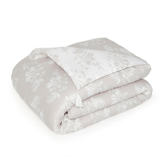 Quilt with tassels - Roses Taupe