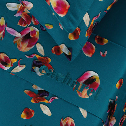 Ensemble de draps satin de coton - Aurore Vert / Vert foncé