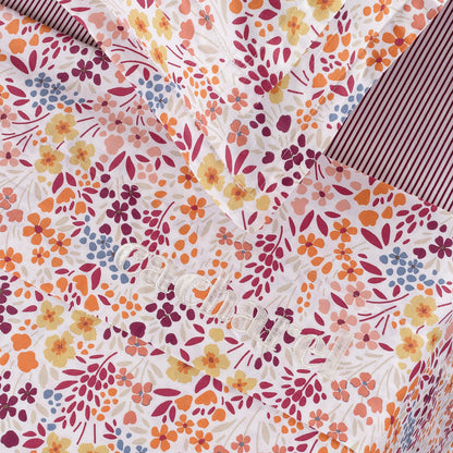 Ensemble de draps satin de coton - Fleurs des champs Bordeaux 