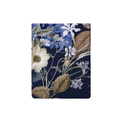 Flat sheet cotton satin - Bouquet d'Hortensias Blue