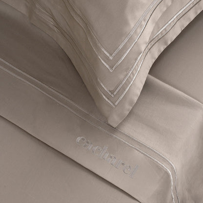 Duvet cover + pillowcase(s) cotton satin - La Rochelle Taupe / Taupe